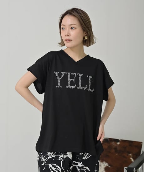 【HERENCIA（ヘレンチア）】VネックロゴTシャツ