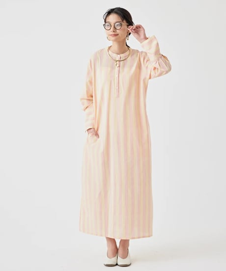 【torrazzo donna（トラッゾドンナ）】ストライプブロックプリントドレス