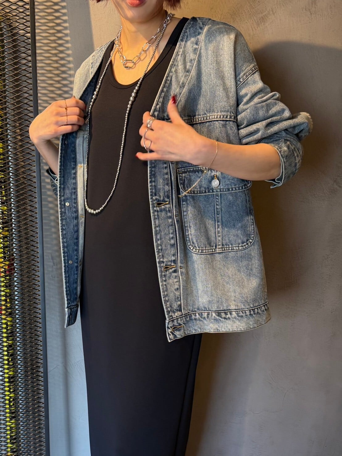 cafuné デニムジャケット ブルー オーバーサイズ 楽天市場】【再販】【即納】cafune カフネ Vネックオーバー