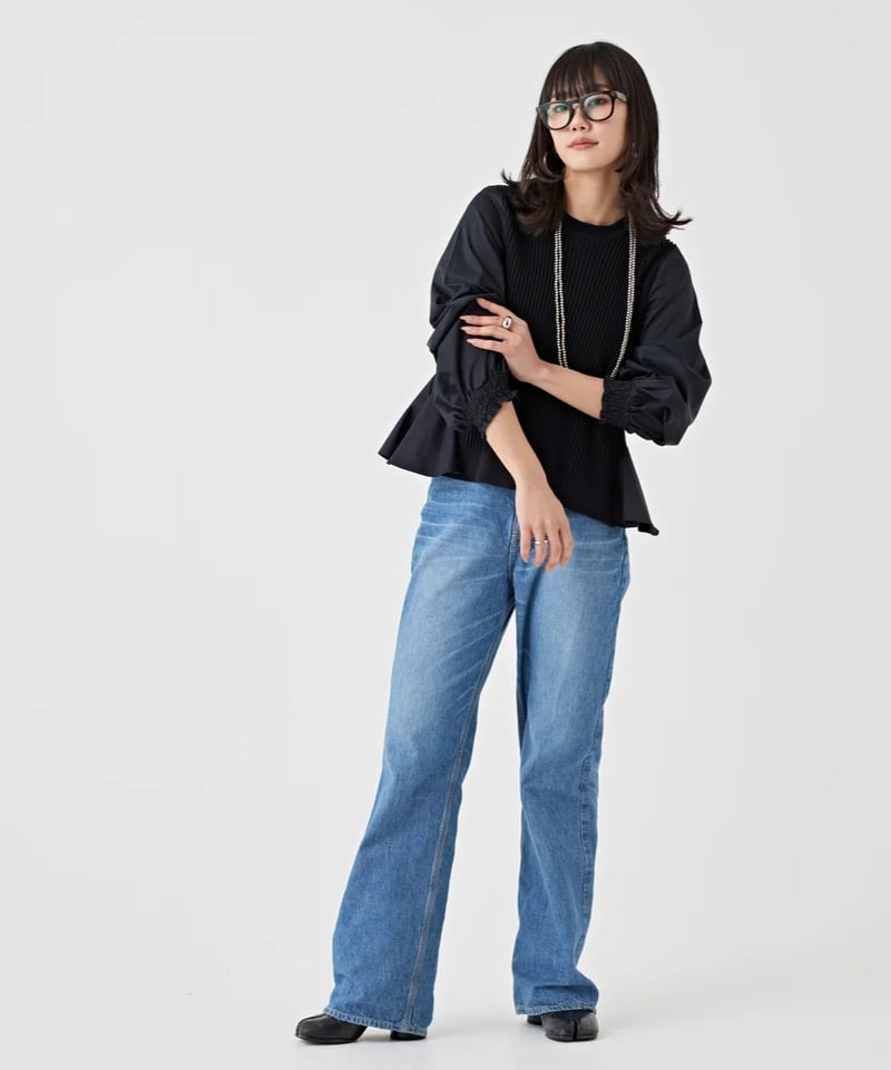 torrazzo donna（トラッゾドンナ）】ニット×ラッフルパーツトップス