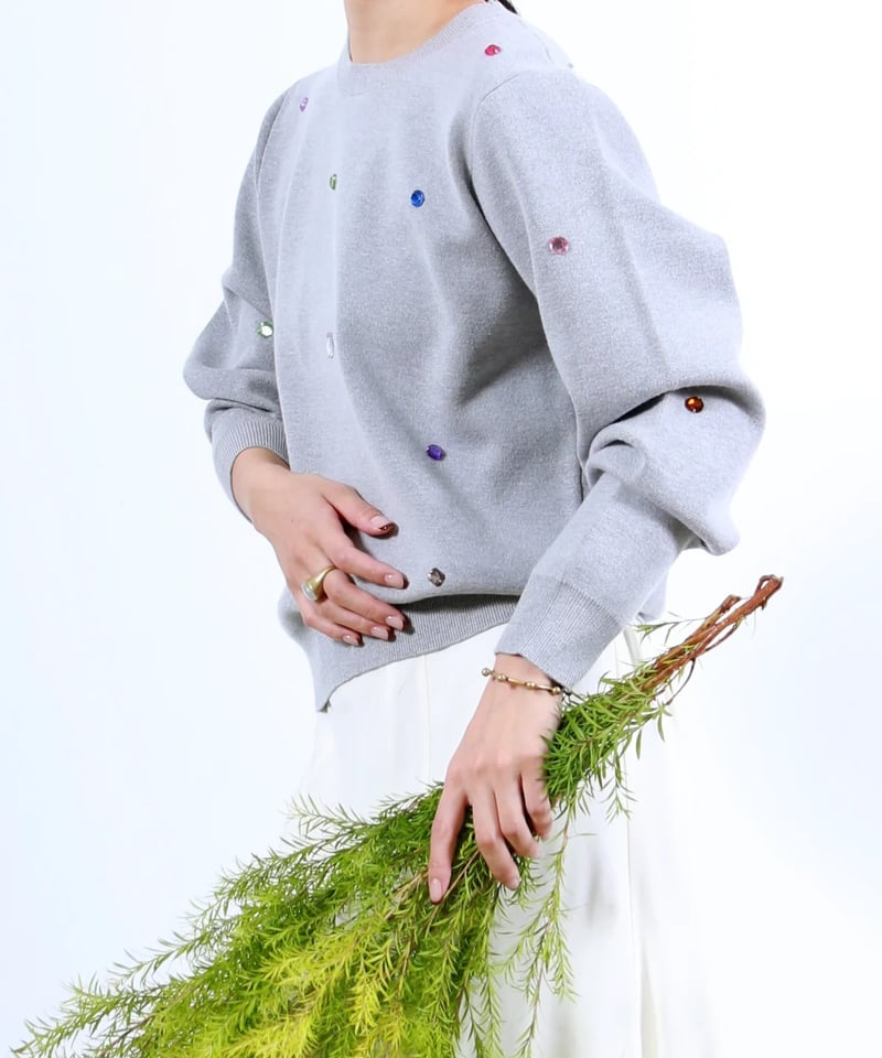 torrazzo donna（トラッゾドンナ）】ジュエリーニットトップス | nulla