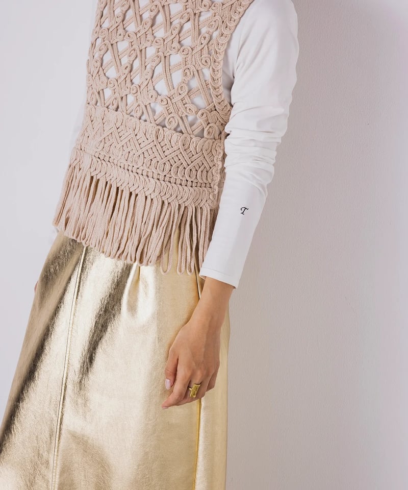 torrazzo donna（トラッゾドンナ）】2WAY マクラメ編みニット