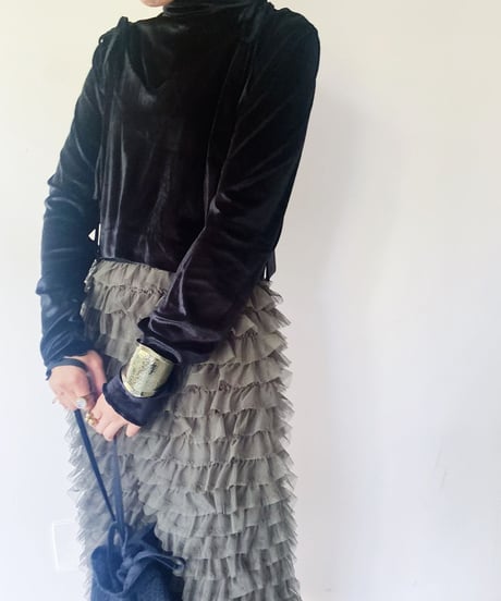【torrazzo donna （トラッゾドンナ）】メッシュフリル Iラインスカート
