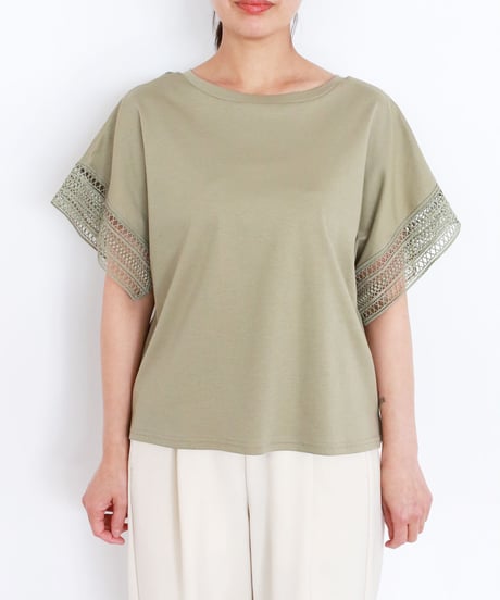 【torrazzo donna （トラッゾドンナ）】カットソー×レース Tシャツ