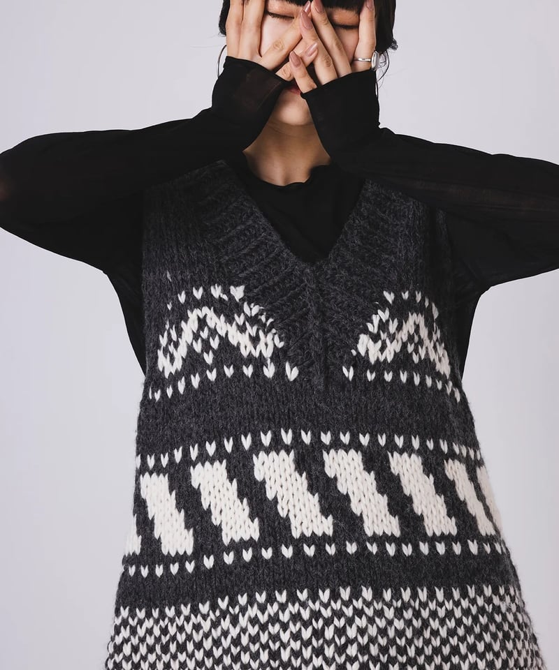 TORRAZZO DONNA グレー ニットベスト TORRAZZO DONNA グレー ニットベスト torrazzo donna（トラッゾドンナ