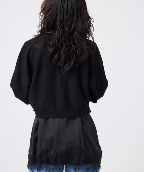 【torrazzo donna（トラッゾドンナ）】レースサテンキャミソール