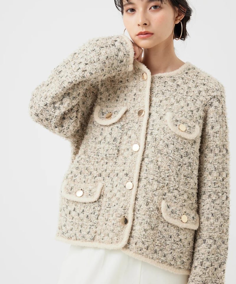 トラッゾドンナ TORRAZZO DONNA ノーカラーニットジャケット La TOTALITE ジャケット ノーカラージャケット 「TORRAZZO DONNA