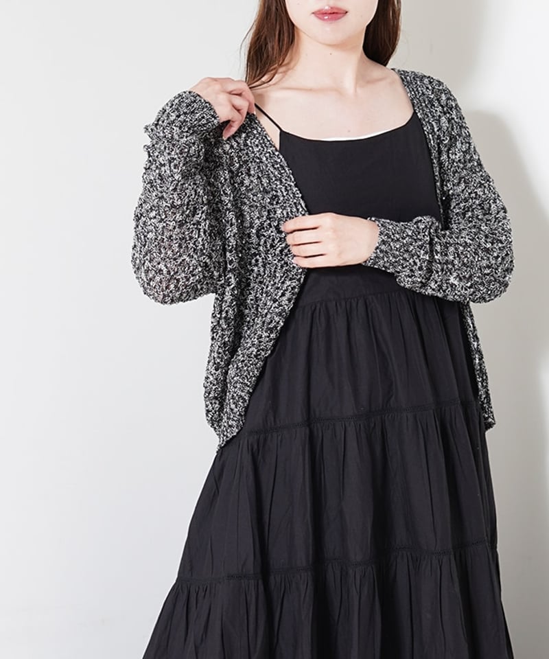 TORRAZZO DONNA 異素材カーディガン　新品同様 torrazzo donna（トラッゾドンナ）】ギマコンパクトカーディガン