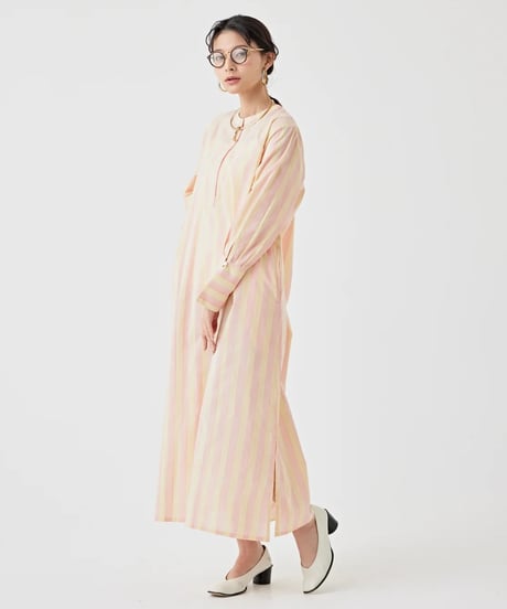【torrazzo donna（トラッゾドンナ）】ストライプブロックプリントドレス