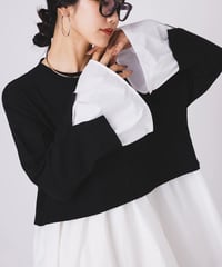 【torrazzo donna（トラッゾドンナ）】ニット＆シャツハイブリットチュニック