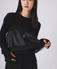 【torrazzo donna（トラッゾドンナ）】フリルパーツ別付きベーシックニット