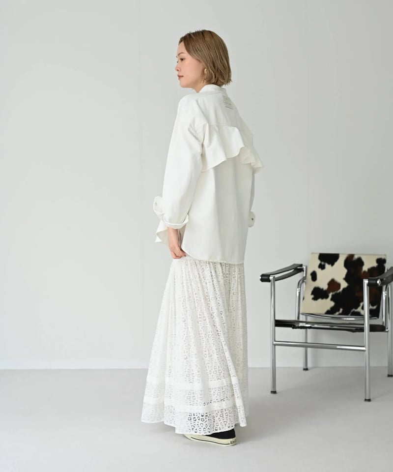 HERENCIA（ヘレンチア）】バックフリル デニムブラウス | nulla