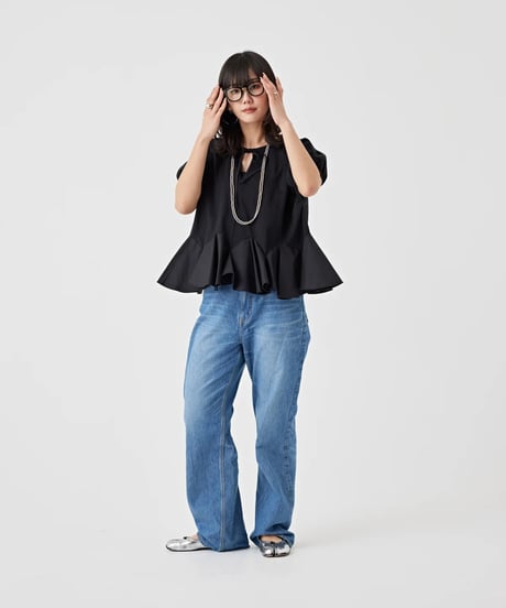 【torrazzo donna（トラッゾドンナ）】ハイブリットファブリックトップス