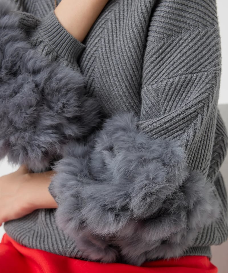 torrazzo donna（トラッゾドンナ）】ラビットファー2WAYニット