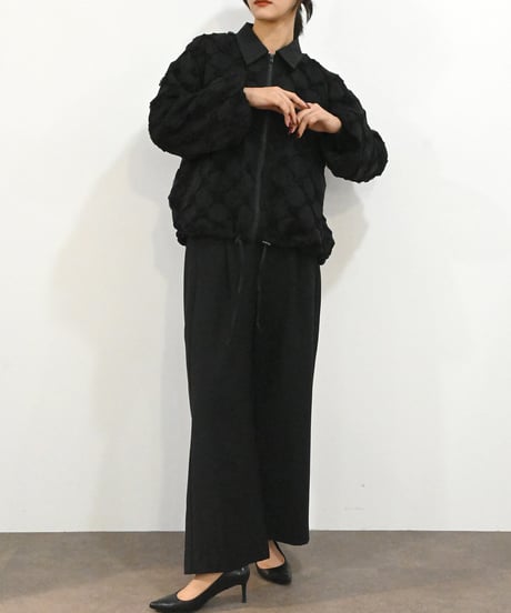 【torrazzo donna（トラッゾドンナ）】テクスチャードフリンジブルゾン