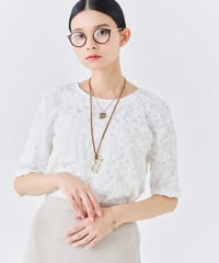 【torrazzo donna（トラッゾドンナ）】ジャガード半袖トップス