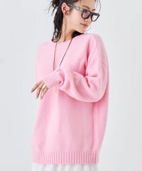 【torrazzo donna（トラッゾドンナ）】ラクーン混ベーシック2WAYネックトップス