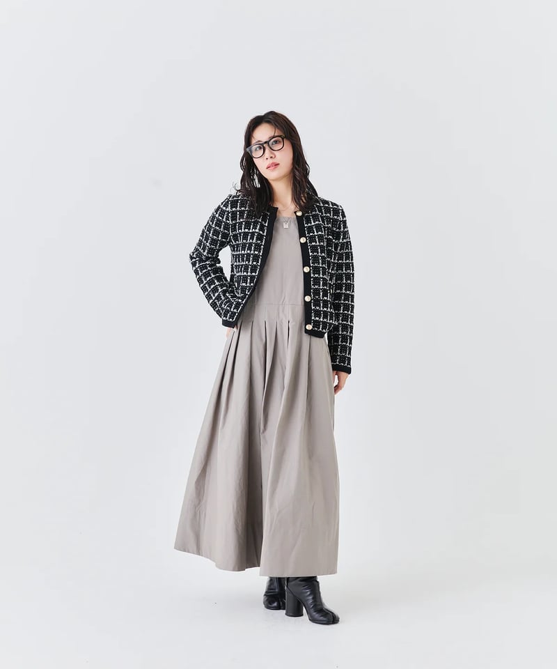 IENATORRAZZO DONNA/トラッゾドンナツィードニットカーディガン TORRAZZO DONNA/トラッゾドンナ】ツィードニットカーディガン