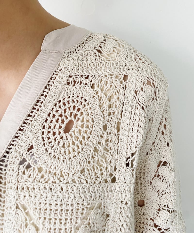 nowos かぎ針編み　ニット　トップス　クロシェ nowos かぎ針編み ニット トップス クロシェ クロシェ編みニット