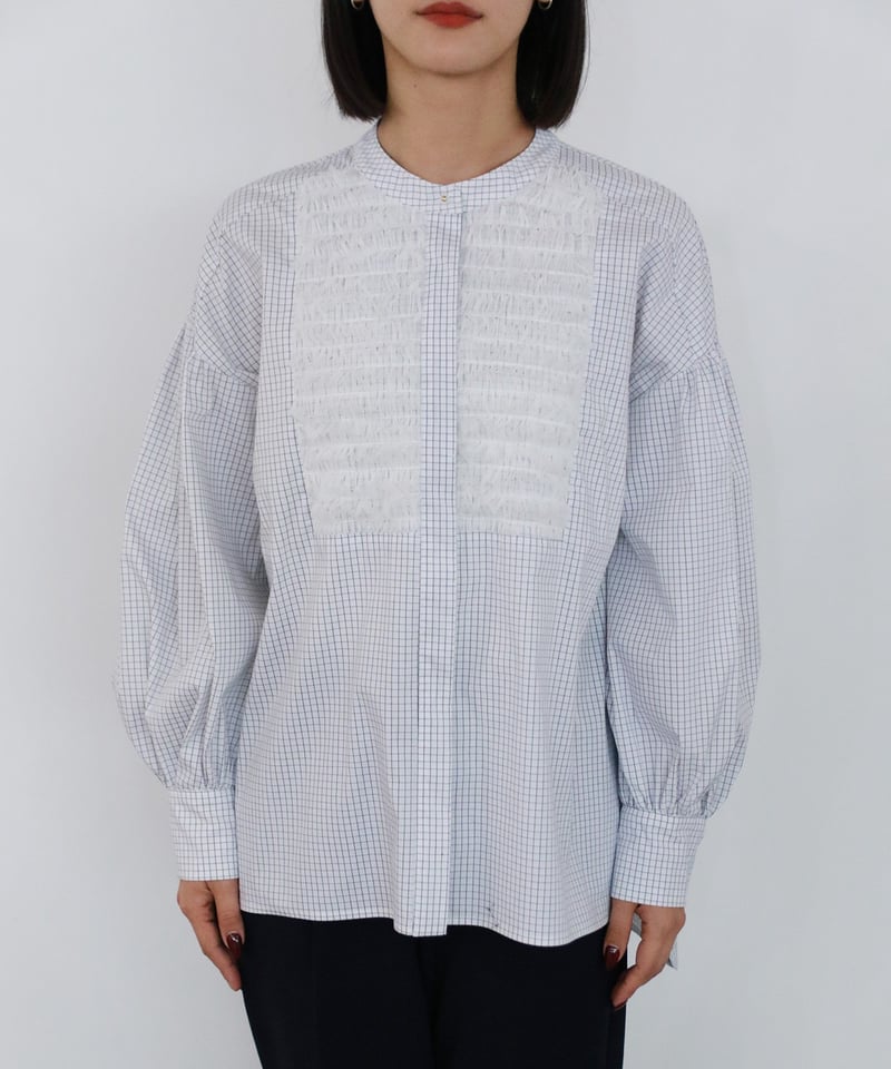 新品TORRAZZO DONNA 16,500円 別注チュールフリル付ブラウス 手洗い可能》TORRAZZO DONNA別注チュールフリル付ブラウス/le