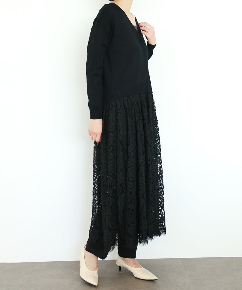 torrazzo donna(トラッゾドンナ)】ニット×レース ロング torrazzo donna(トラッゾドンナ)】ニット×レース ロング