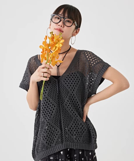 torrazzo donna(トラッゾドンナ)】ダイヤモンドパターンニット torrazzo donna(トラッゾドンナ)】ダイヤモンドパターンニット