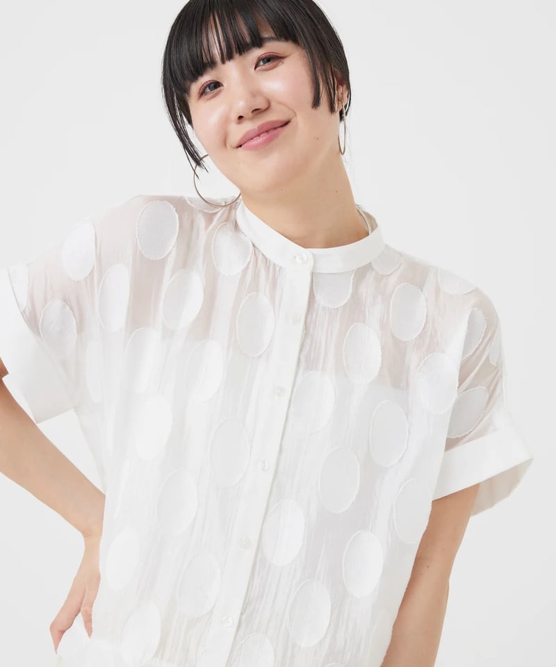 TORRAZZO DONNA(トラッゾドンナ) シアードットブラウス　極美品 torrazzo donna（トラッゾドンナ）】ドットシアーシャツ | nulla
