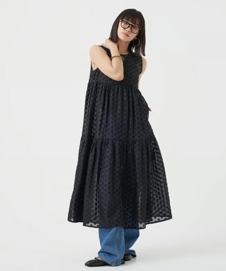 【torrazzo donna（トラッゾドンナ）】ドットシアーティアード2WAYワンピース