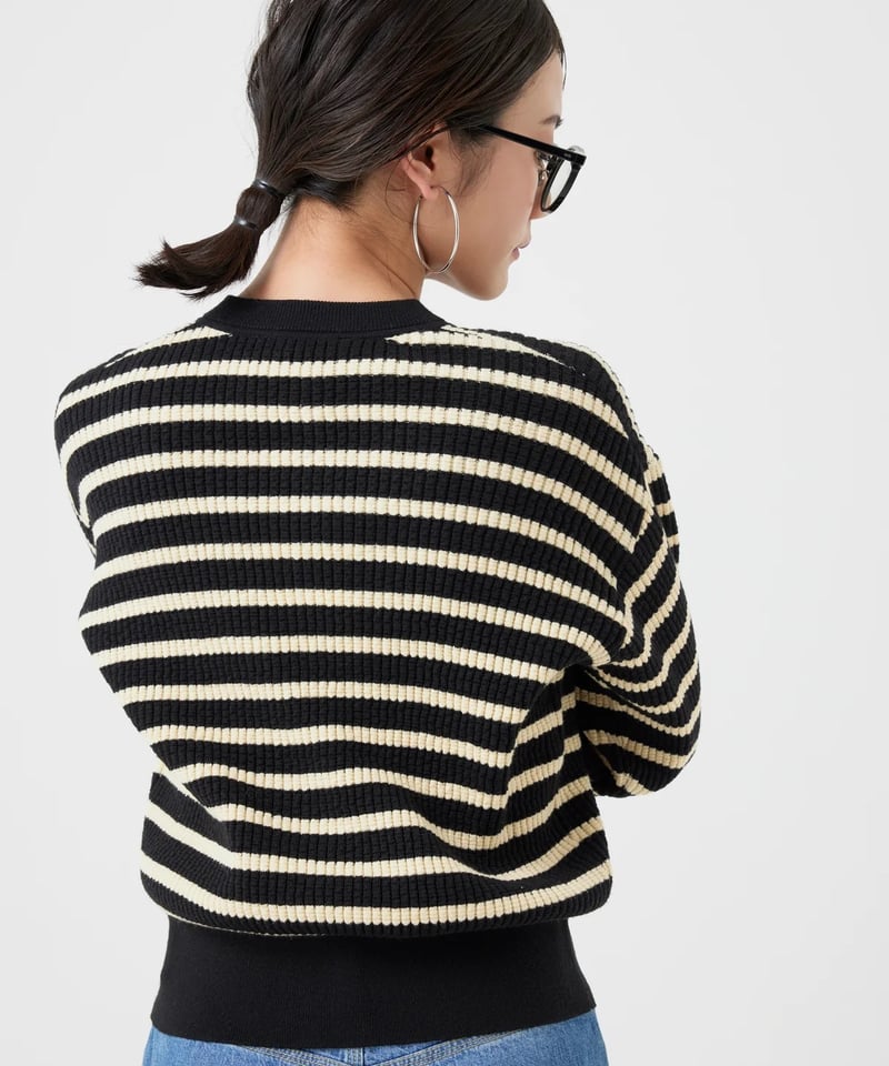 torrazzo donna（トラッゾドンナ）】ワッフル編みビジューカーディガン