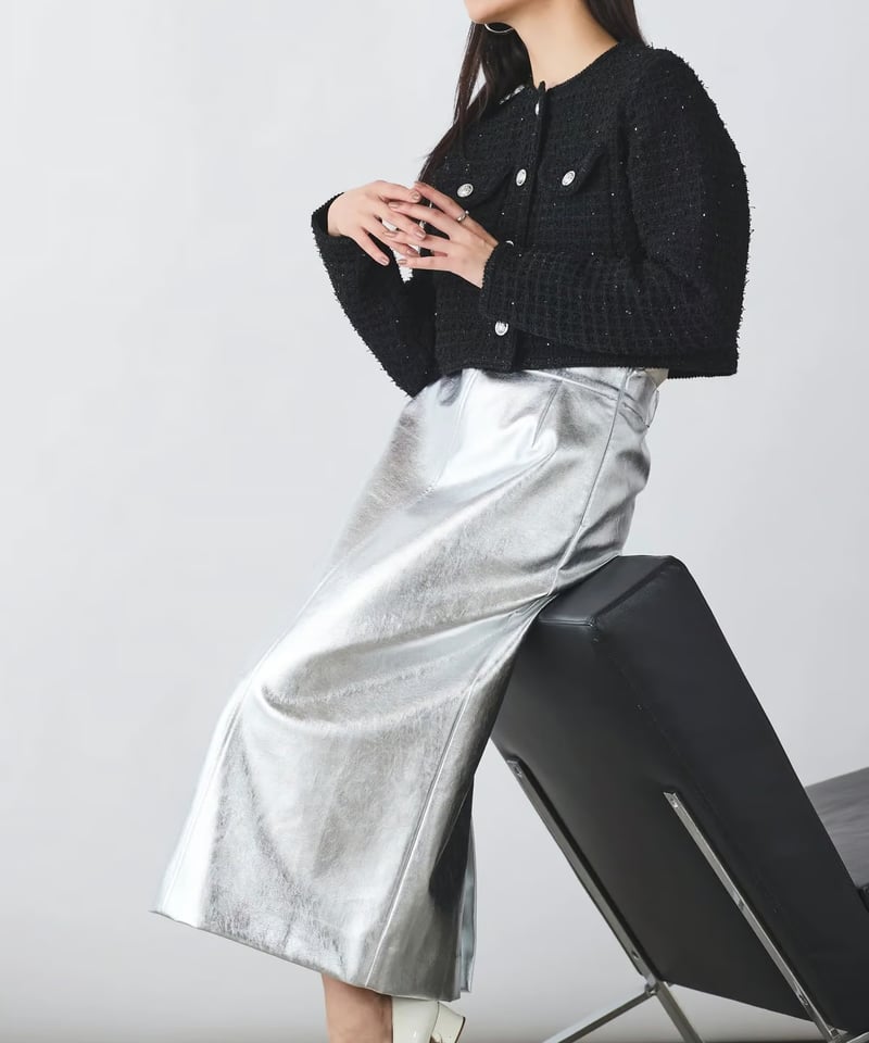 torrazzo donna(トラッゾドンナ)】メタリック Iラインスカート torrazzo donna(トラッゾドンナ)】メタリック Iラインスカート