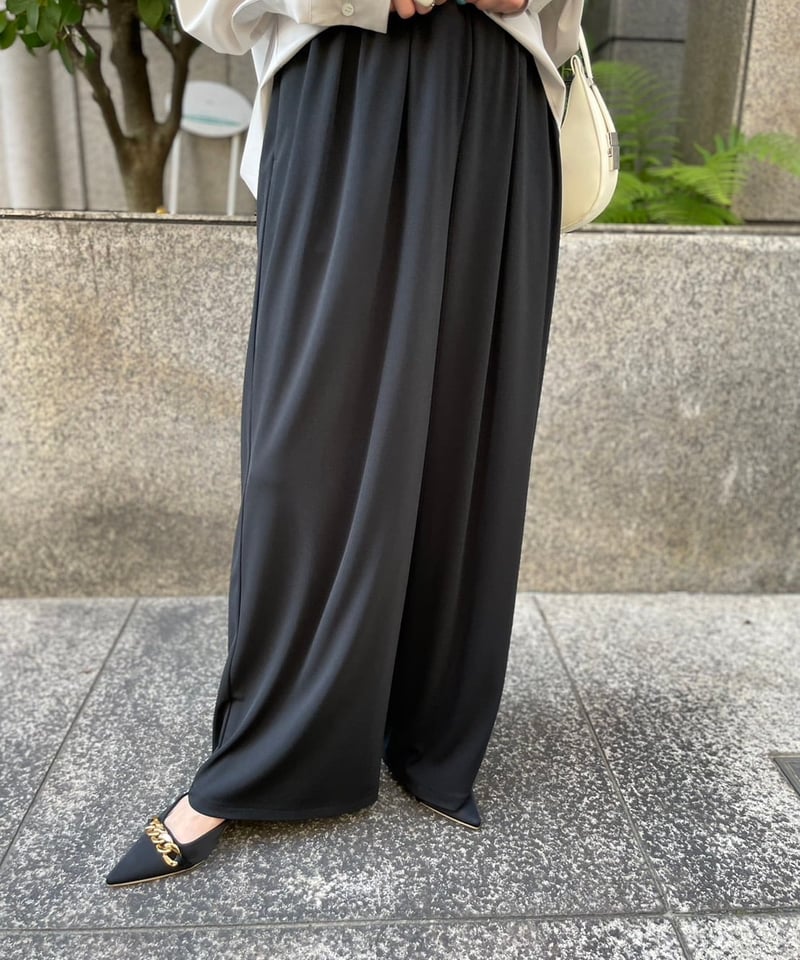 【 cafune】 【新品未使用】カフネ　サラサラ　パンツ cafune（カフネ）】アセテートポンチ ワイドイージーパンツ
