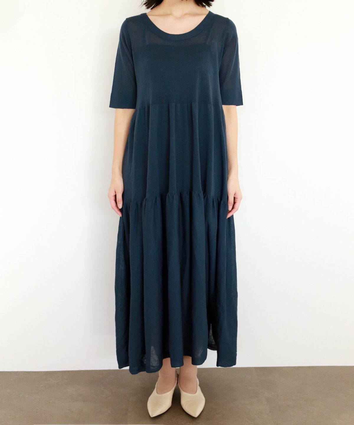 TORRAZZO DONNA トラッツォドンナ ドット ティアード ワンピース torrazzo donna （トラッゾドンナ）】ニットティアード