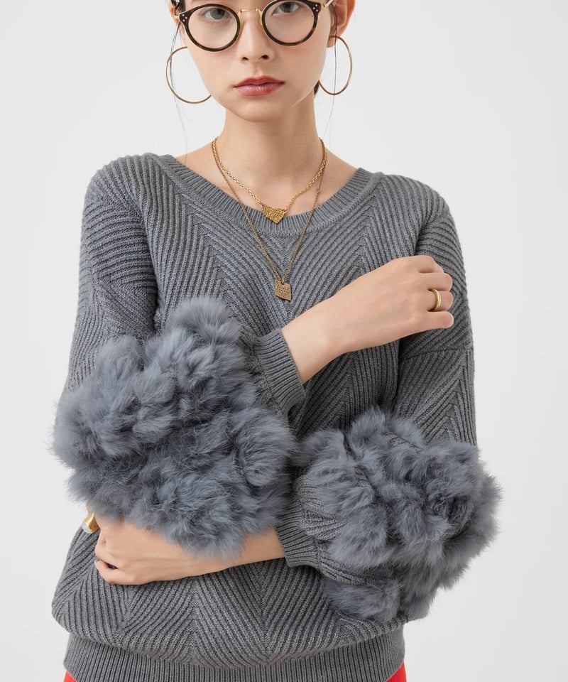 torrazzo donna（トラッゾドンナ）】ラビットファー2WAYニット