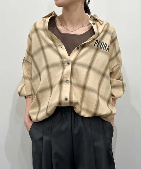 【HERENCIA（ヘレンチア）】ソフトチェック ロングシャツ