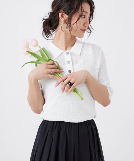 【torrazzo donna（トラッゾドンナ）】ポロサマーニットトップス