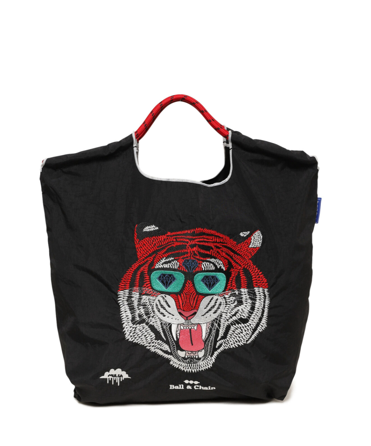 【限定品】Ball&Chain福岡★トリコロールエコバッグMサイズ♡ブラック ボールアンドチェーン✨福岡限定ブラックM✨トリコロールリボン柄