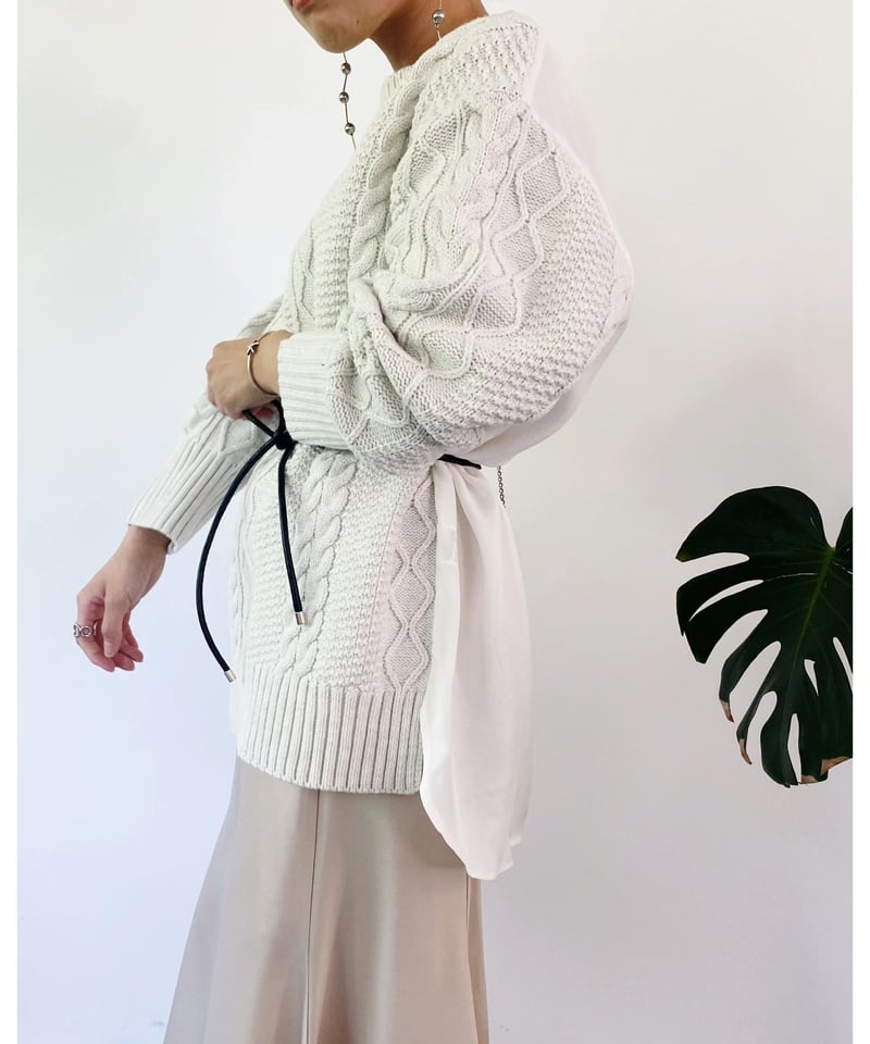 TORRAZZO DONNA/トラッゾドンナ　リブ*ドットニット Torrazzo Donna（トラッゾドンナ） 中綿入りハイブリッドニット