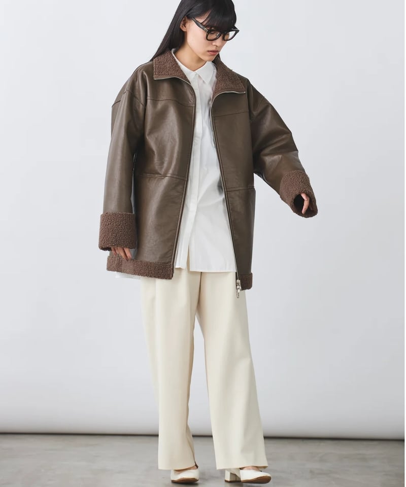 【新品未使用】TORRAZZO DONNA エコレザー×ボアジャケット Torrazzo Donna(トラッゾドンナ) / エコレザー×ボア/レザージャケット