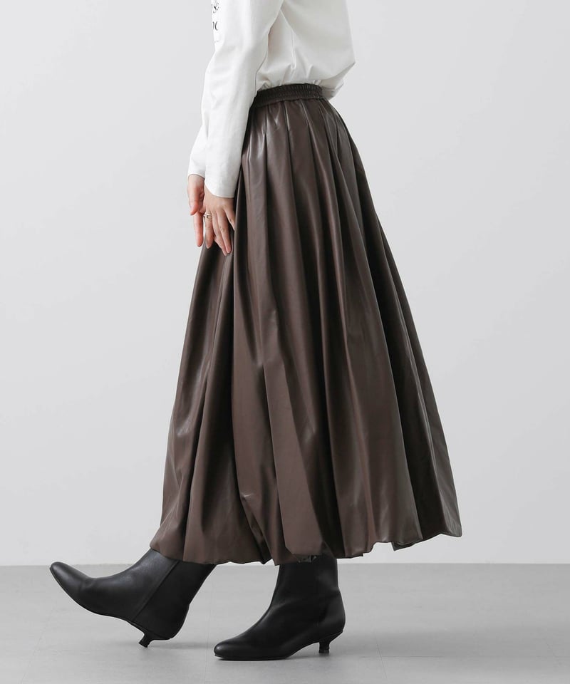 torrazzo donna（トラッゾドンナ）】エコレザーバルーンスカート  