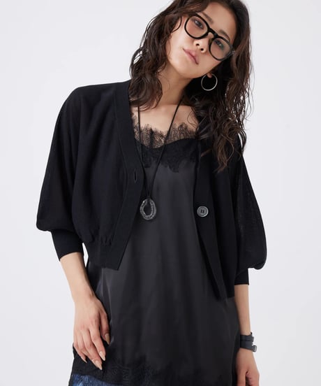 【torrazzo donna（トラッゾドンナ）】レースサテンキャミソール