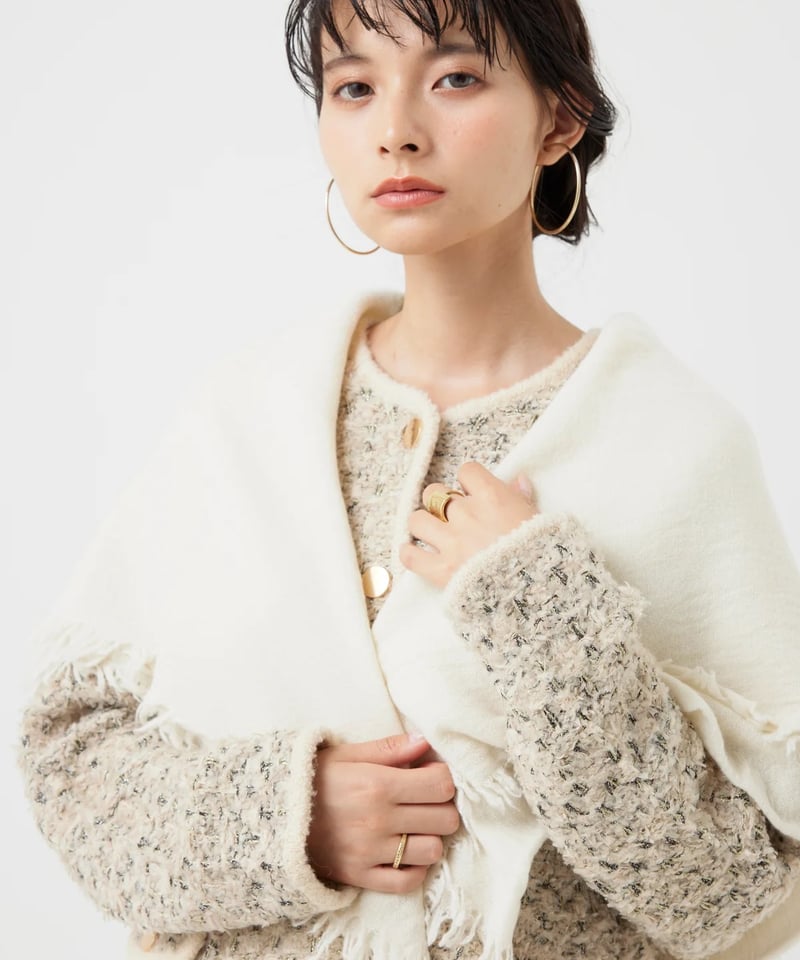 新品タグ付【TORRAZZO DONNA/トラッゾドンナ】ツイードジャケット1 torrazzo donna（トラッゾドンナ）】ツイードニットジャケット
