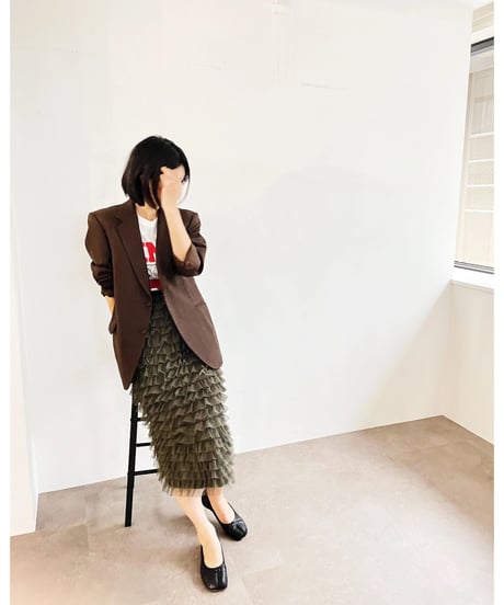 【torrazzo donna （トラッゾドンナ）】メッシュフリル Iラインスカート