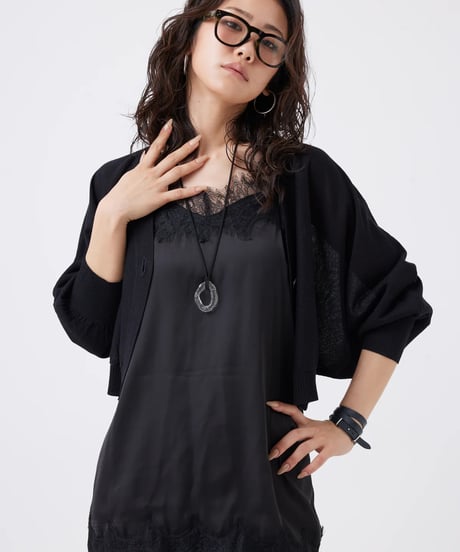 【torrazzo donna（トラッゾドンナ）】レースサテンキャミソール