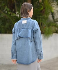 【HERENCIA（ヘレンチア）】バックフリル デニムブラウス