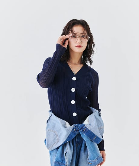 【torrazzo donna（トラッゾドンナ）】ランダムリブニットカーディガン