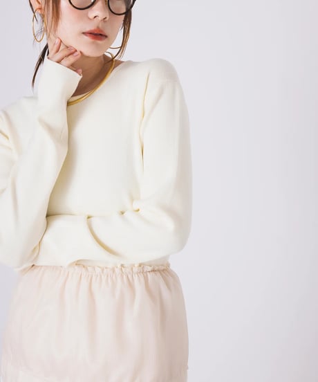 【torrazzo donna（トラッゾドンナ）】フリルパーツ別付きベーシックニット