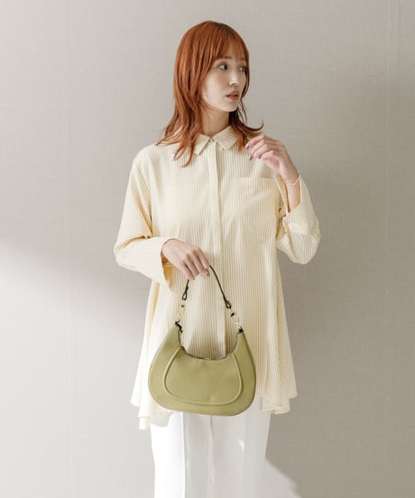 【torrazzo donna（トラッゾドンナ）】Aライン ストライプシャツ