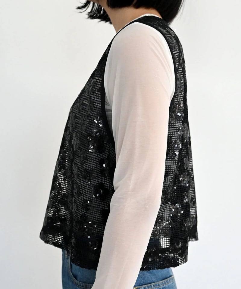 ベスト+ジレ TORRAZZO DONNA - TORRAZZO DONNA Spangle side ribbon vest torrazzo donna（トラッゾドンナ）】スパングルサイドリボンベスト