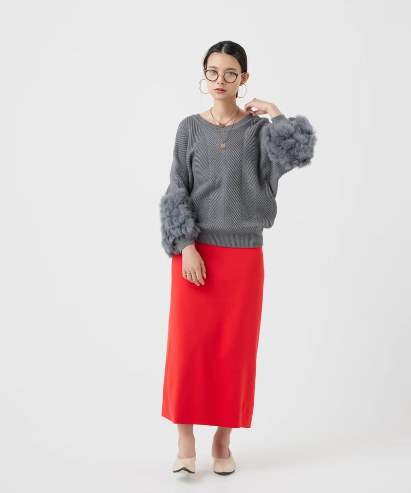 torrazzo donna（トラッゾドンナ）】ラビットファー2WAYニット