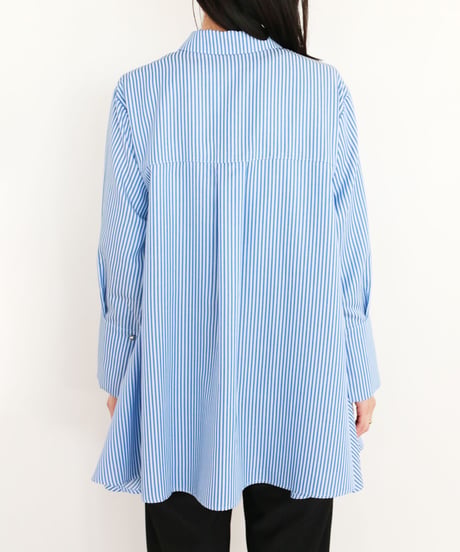 【torrazzo donna（トラッゾドンナ）】Aライン ストライプシャツ